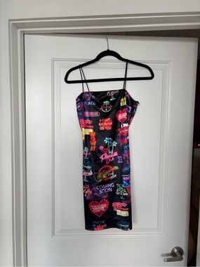 Neon Sign Spandex Mini Dress